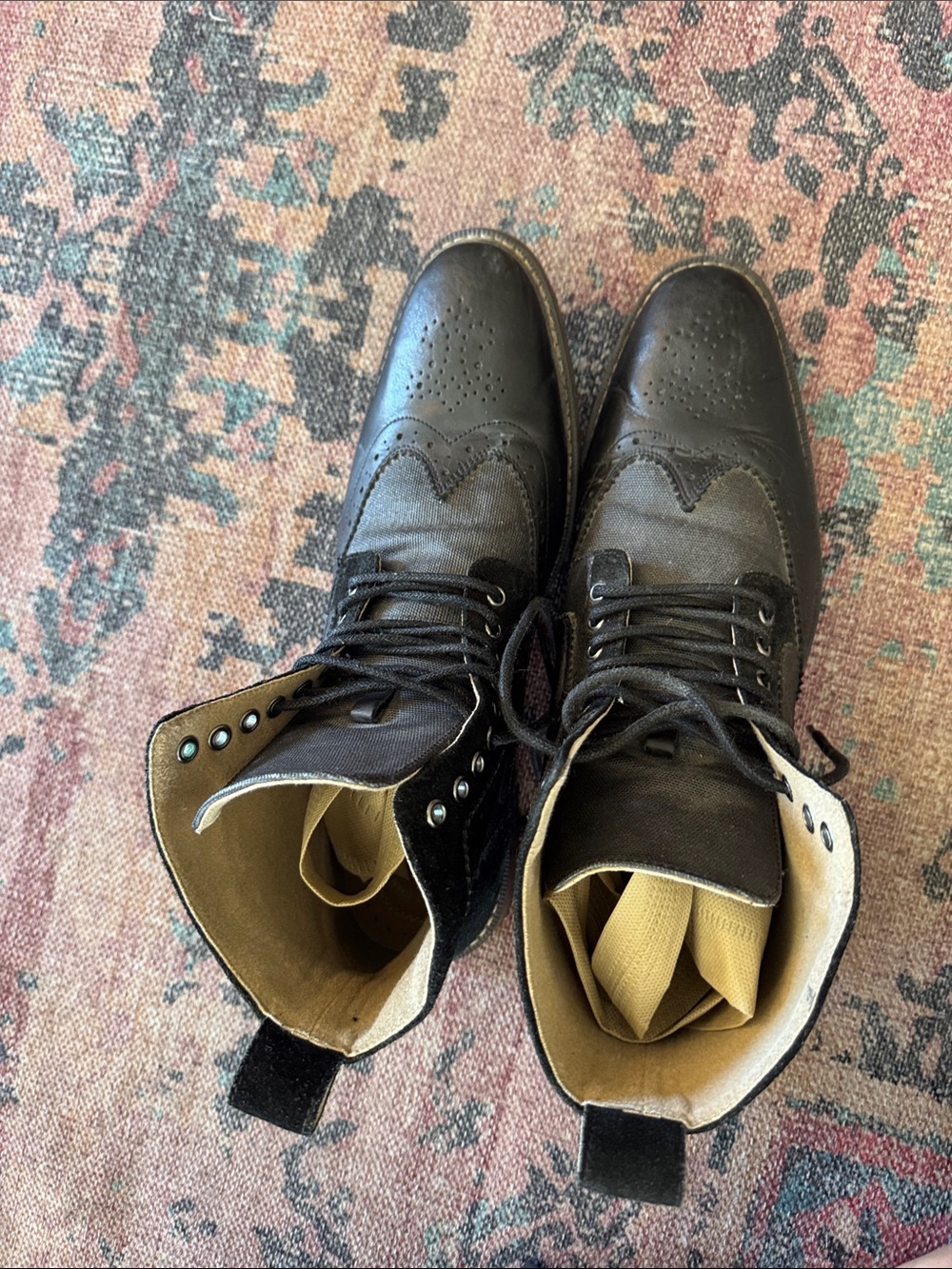 Stacy Adams Black Leather Wingtip Chukka Boots - Picture 9 of 10